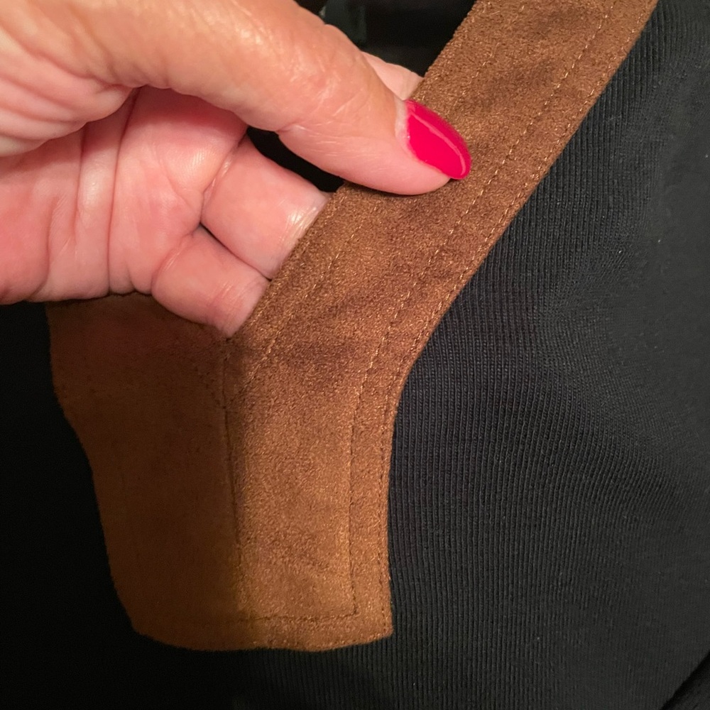 Ralph Lauren Black Shirt with Brown V-Neck
